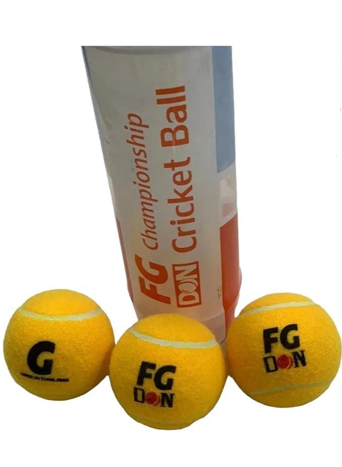 fgCricket Tennis Balls - 1 Pack (3 Balls), Perfect For Tennis Ball And Tape Ball Cricket
